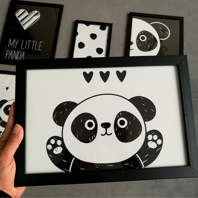 تابلو کودک مدل پاندای بامزه Hello My Little Panda مجموعه 6 عددی برند نی نی تندیس
