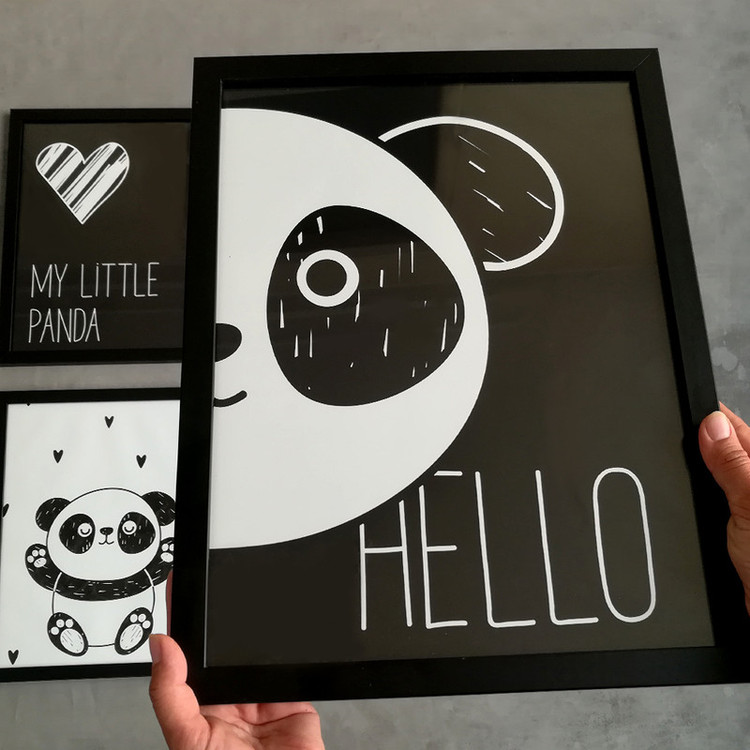 تابلو کودک مدل پاندای بامزه Hello My Little Panda مجموعه 6 عددی برند نی نی تندیس