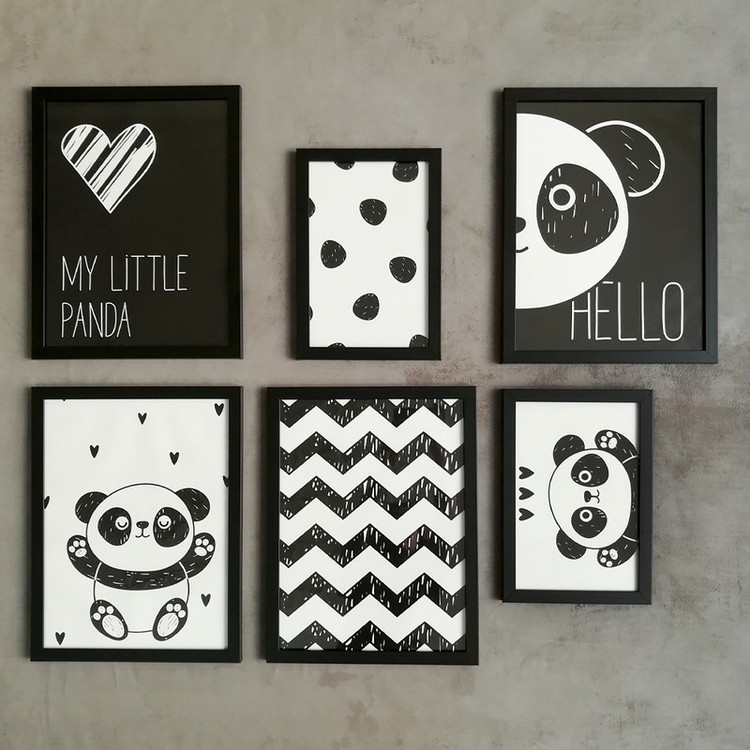 تابلو کودک مدل پاندای بامزه Hello My Little Panda مجموعه 6 عددی برند نی نی تندیس