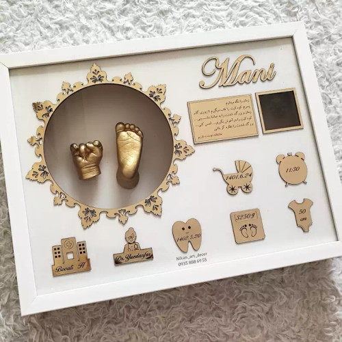 قاب تندیس با حک اسم و مشخصات تولد نوزاد