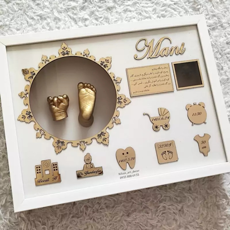قاب تندیس با حک اسم و مشخصات تولد نوزاد