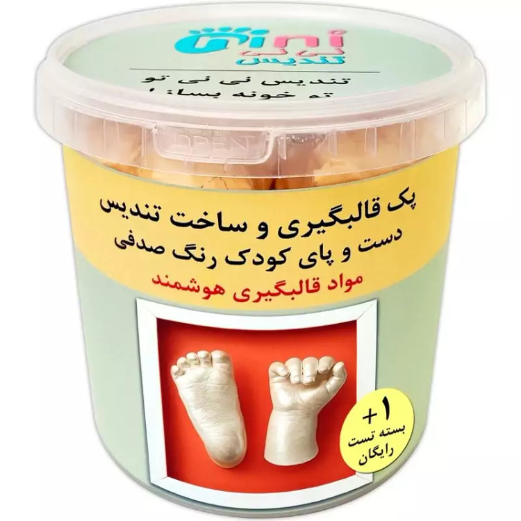 پک قالب گیری تندیس دست و پا نوزاد و کودک مدل هوشمند رنگ صدفی برند ninitandis